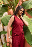 Maroon Pure Cotton Vest Coat (Top)