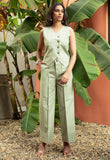 Pista Green Pure Cotton Vest Co-ord Set