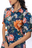 Bold Floral Buttoned Down Pure Cotton Printed Top