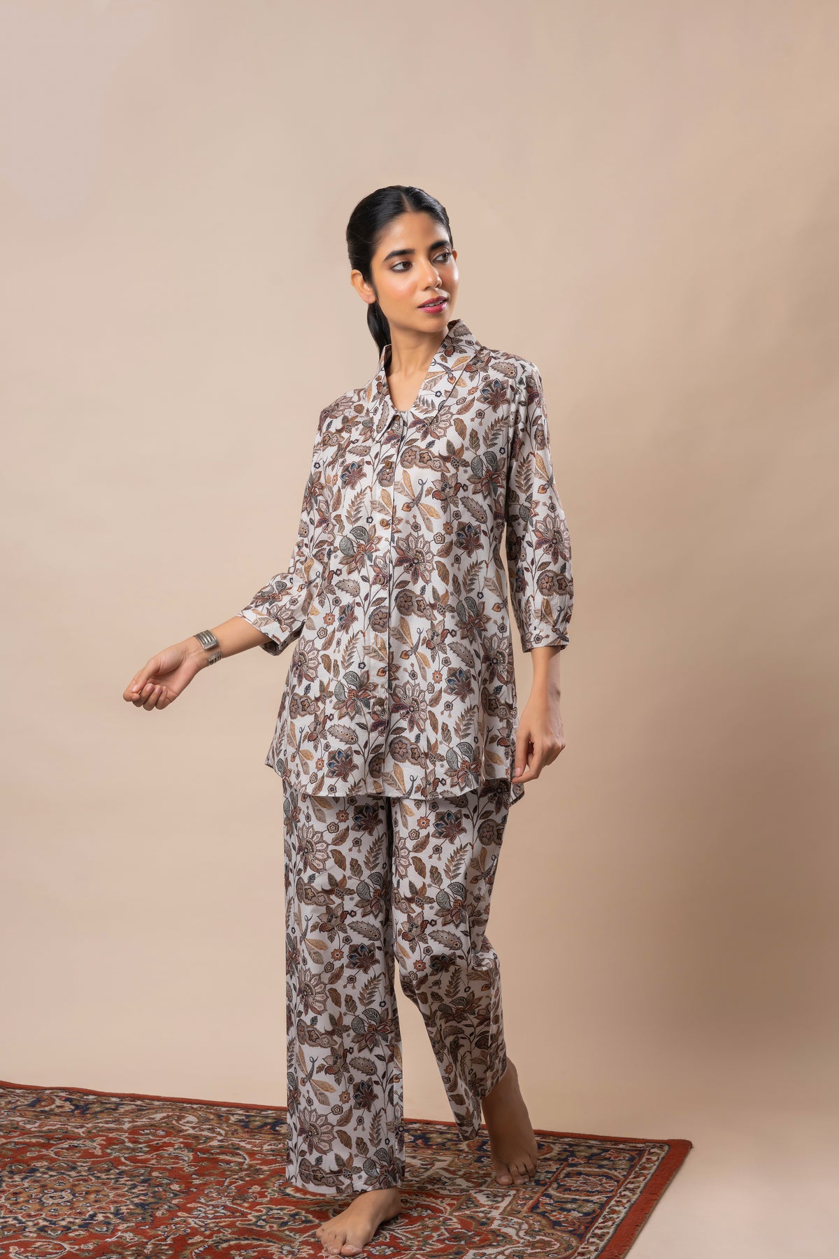 Off White Jaal Printed Pure Cotton Co-ord Set