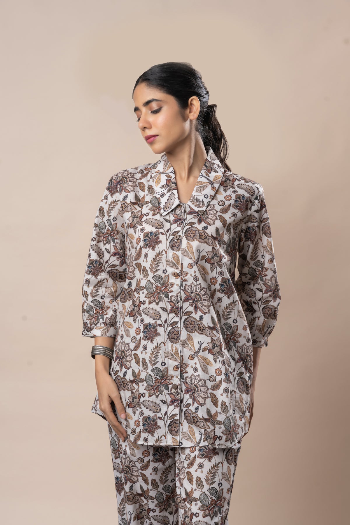 Off White Jaal Printed Pure Cotton Shirt