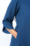 Sapphire Shawl Collar Shirt with Curved Sleeves